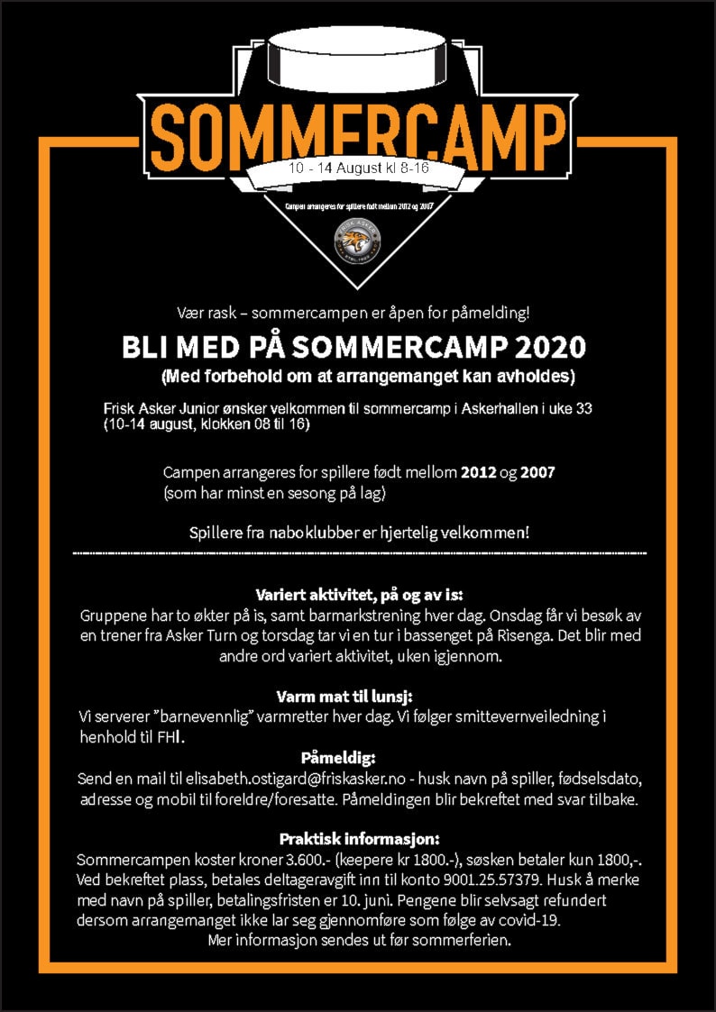 Sommercamp 2020 - Åpen for påmelding!